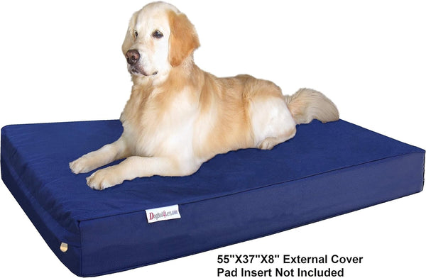 Dogbed4less 55X37X8 Inches Jumbo Heavy Duty Dog Pet Bed External Zipper Duvet Cover , 5 Colors - Replacement Cover Only