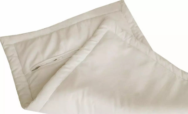 Pillow Case Replacement for QUEEN size Micro Shredded Memory Foam Bed Pillow - White and Cream