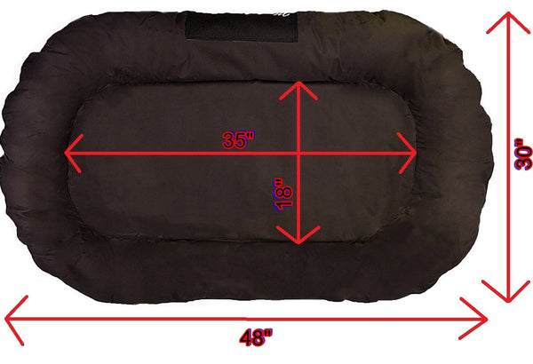 Durable Bolster Pet Bed with Waterproof Oxford Cover- 2 Sizes in 3 Colors